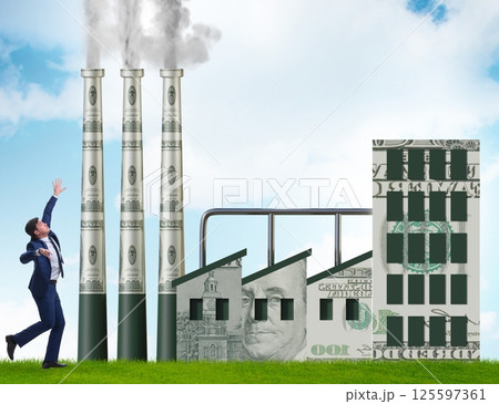 Businessman in carbon tax concept Businessman in carbon tax concept 125597361