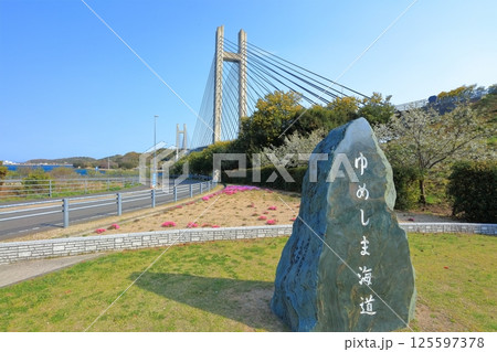 【愛媛県】生名橋記念公園から見た生名橋（ゆめしま海道） 125597378