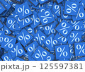 Percentage signs on cubes - 3d rendering 125597381