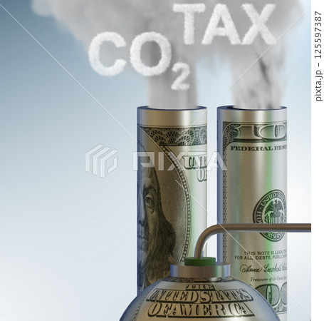 Concept of carbon tax in ecology concept - 3d rendering 125597387