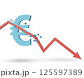 Concept of economic crisis and euro inflation 125597389