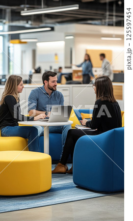 Team meeting in modern office space 125597454