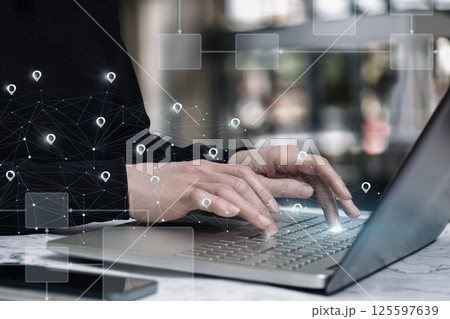 Digital geolocation in business. Digital geolocation in business. 125597639