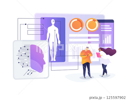 Wearable Biosensors for Chronic Disease Monitoring abstract concept vector illustration. 125597902