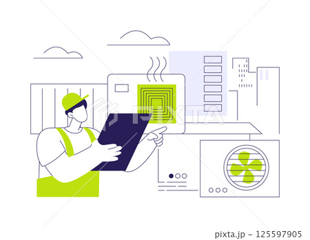 HVAC inspection abstract concept vector illustration. 125597905