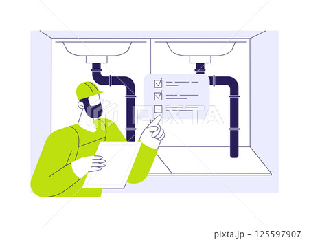 Plumbing inspection abstract concept vector illustration. 125597907