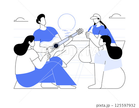 Sunset time isolated cartoon vector illustrations. Sunset time isolated cartoon vector illustrations. 125597932