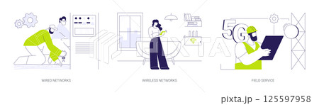 Network maintenance abstract concept vector illustrations. Network maintenance abstract concept vector illustrations. 125597958