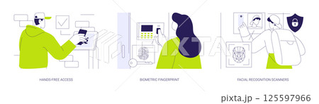 Access control abstract concept vector illustrations. 125597966
