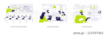 Applications of Big Data abstract concept vector illustrations. 125597983