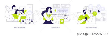 Machine Learning abstract concept vector illustrations. 125597987