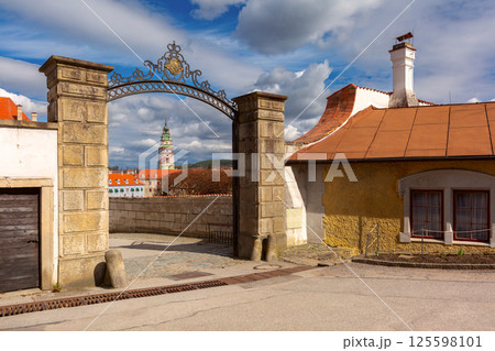 Tower and Gate View, Cesky Krumlov, Czech Republic 125598101