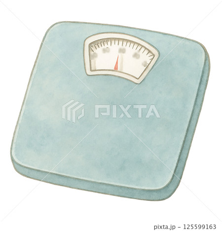 アナログ体重計の水彩イラスト|ダイエットや健康管理に使える素材 アナログ体重計の水彩イラスト|ダイエットや健康管理に使える素材 125599163