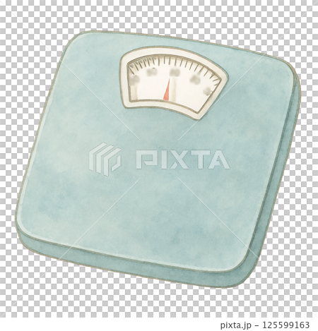 アナログ体重計の水彩イラスト|ダイエットや健康管理に使える素材 アナログ体重計の水彩イラスト|ダイエットや健康管理に使える素材 125599163