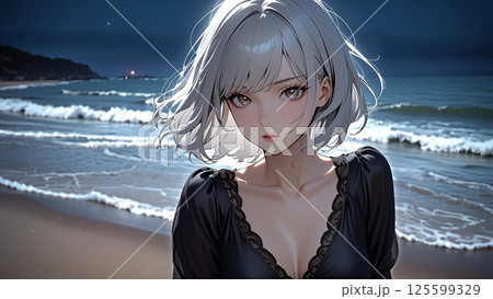 美しい海岸の女性 美しい海岸の女性 125599329