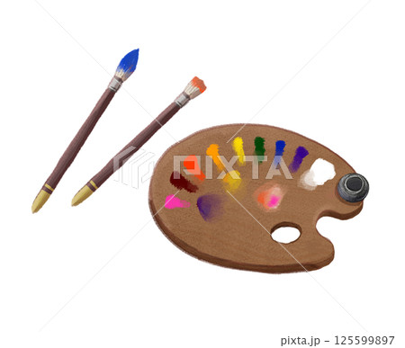 油絵のパレット 125599897
