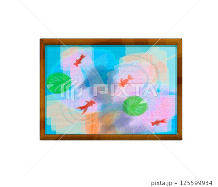金魚を覗き込む人影の油絵 金魚を覗き込む人影の油絵 125599934