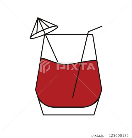 Colored cocktail with straw. Vector 125600183