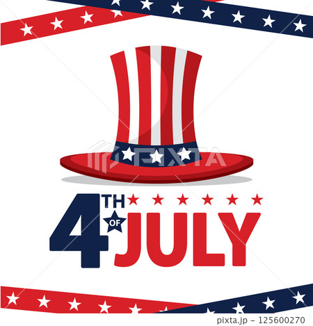 Patriotic top hat. Vector 125600270