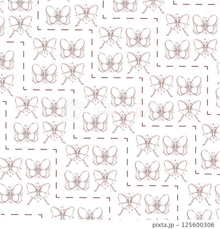 Butterfly sketch pattern. Vector 125600306