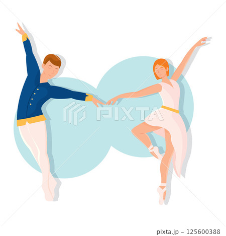 Ballet couple in motion. Vector Ballet couple in motion. Vector 125600388