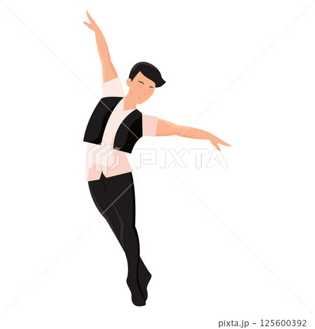 Male ballet dancer posing. Vector 125600392