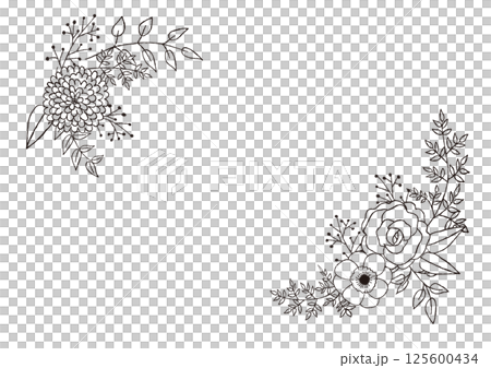 手繪時尚植物框架 手繪時尚植物框架 125600434