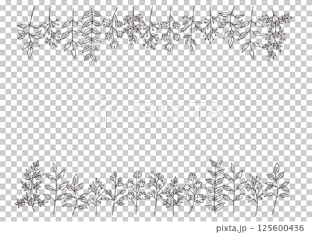 手描きのおしゃれなボタニカルフレーム 125600436