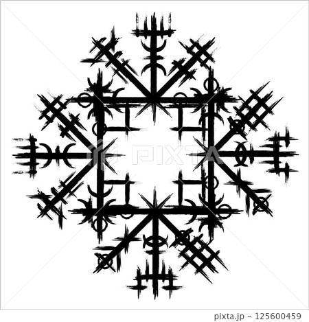 Norse culture old symbol grunge 125600459