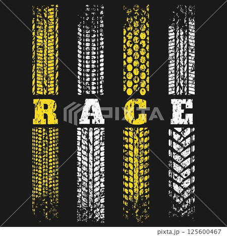 Tire tracks grunge race design 125600467