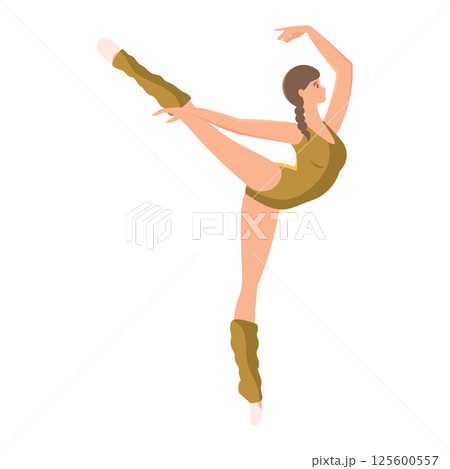 Graceful ballerina dancing. Vector 125600557