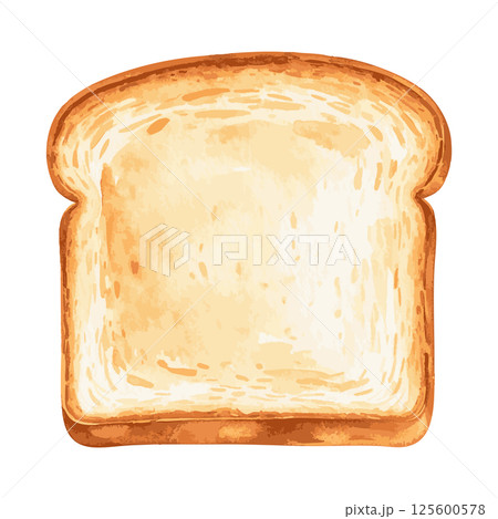 こんがり焼いたトーストの水彩風イラスト　生成AI 125600578