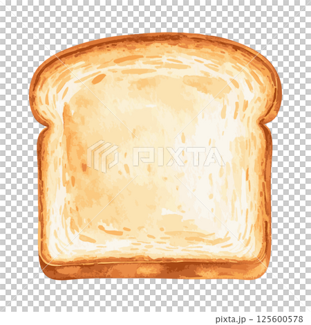 こんがり焼いたトーストの水彩風イラスト　生成AI 125600578