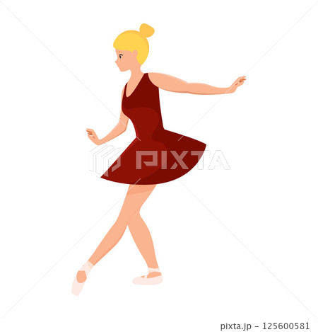 Graceful ballerina dancing. Vector Graceful ballerina dancing. Vector 125600581