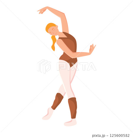 Graceful ballerina dancing. Vector Graceful ballerina dancing. Vector 125600582