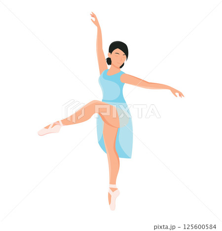 Graceful ballerina dancing. Vector Graceful ballerina dancing. Vector 125600584