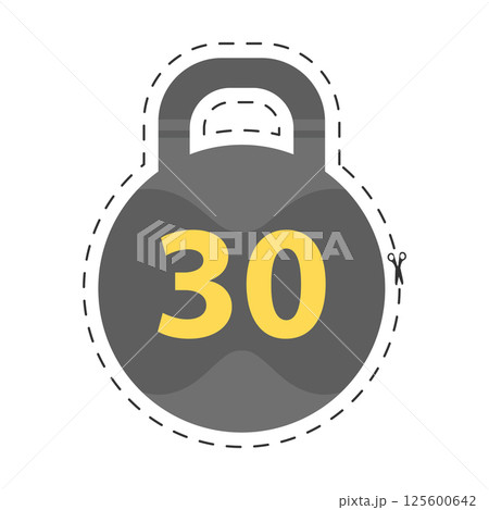Kettlebell thirty icon. Vector 125600642