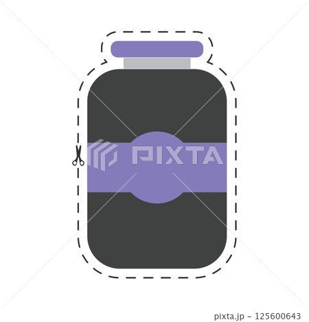 Protein supplement jar. Vector 125600643