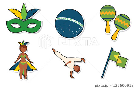 Carnival rhythm celebration set. Vector Carnival rhythm celebration set. Vector 125600918