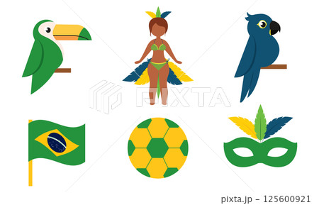 Brazil culture flat icons set. Vector Brazil culture flat icons set. Vector 125600921