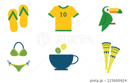 Brazil fun icon variety pack. Vector Brazil fun icon variety pack. Vector 125600924