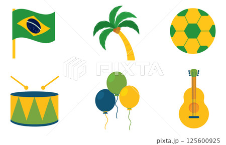 Minimal Brazilian identity icons. Vector Minimal Brazilian identity icons. Vector 125600925