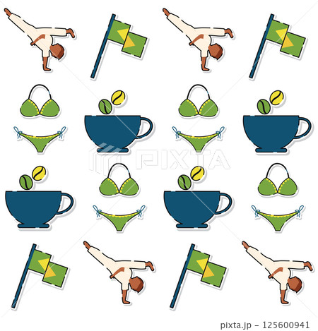 Brazil themed pattern icons. Vector Brazil themed pattern icons. Vector 125600941