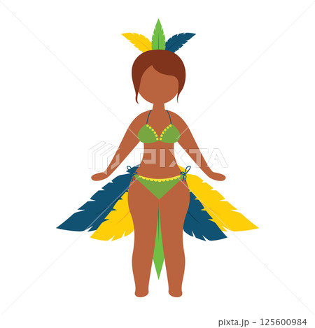 Brazilian dancer in costume. Vector 125600984