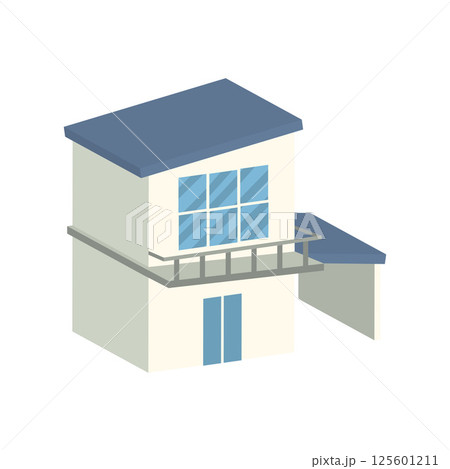 Modern two story building. Vector Modern two story building. Vector 125601211