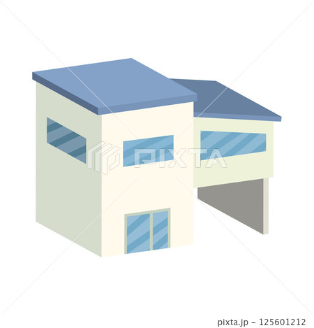Modern two story building. Vector 125601212