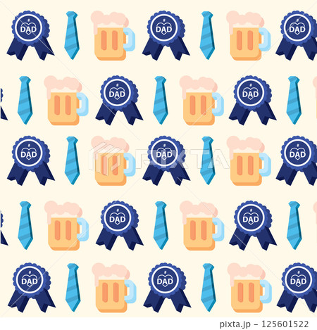 Beer tie and medal repeat. Vector 125601522