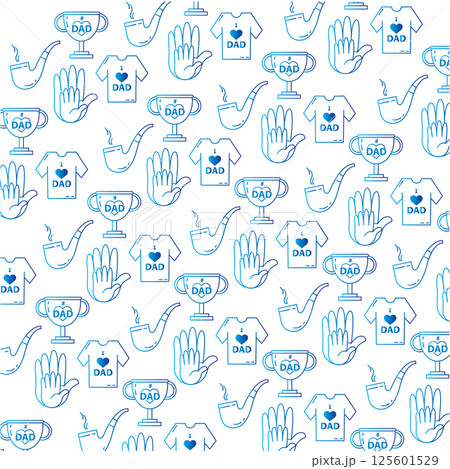 Dad items scattered pattern. Vector 125601529