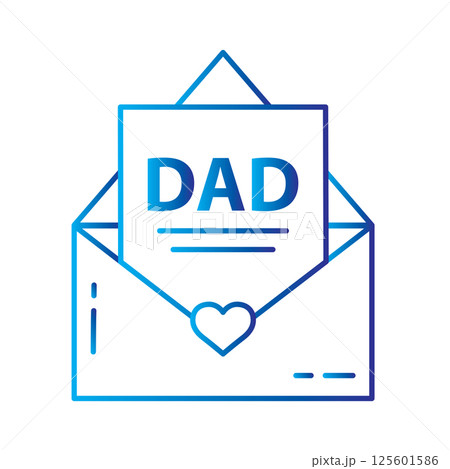 Dad letter in envelope with heart. Vector 125601586