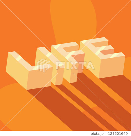 Life word with long shadows. Vector 125601649